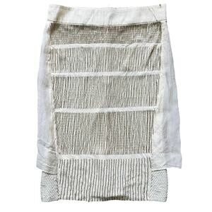 JF & Son Silk Beaded Sequin Skirt Size 4 White Silver SS09